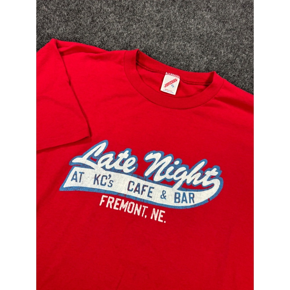Vintage Jerzees Late Night KC's Cafe Bar Fremont Nebraska T Shirt XL USA